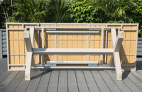 Ensemble de table extérieure en plastique et bois extensible, durable, résistant aux intempéries, pour terrasse, jardin, salon, salle à manger, 6-8 personnes