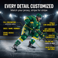 Chaussettes de hockey junior personnalisées pour les joueurs d'équipe, jeunes, 100% polyester, haute qualité, respirantes, sublimation intégrale, vente en gros OEM