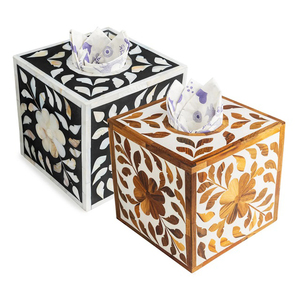 Boîte de rangement pour mouchoirs en os incrusté, pour décoration de mariage, nouveau design, porte-serviettes en os incrusté et en bois - Product Image 1