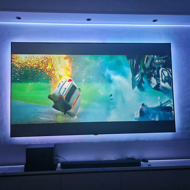 PerfecTisan 120inch 4k Projector Screens Black Diamond Gain 1.3 Home Cinema Long Throw Wall Mounted Alr Projector Screen