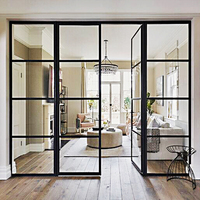 Portes et fenêtres en acier à double vitrage trempé, style européen, cadre étroit, isolation thermique, pour entrée de salon, design moderne