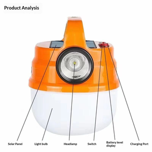Lampe de camping à énergie solaire, rechargeable par USB, étanche, à LED, adaptée à la randonnée, à la pêche, aux urgences automobile et aux réparations en extérieur - Product Image 5
