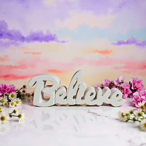 Décoration de salon en bois peint en blanc, objet décoratif motivant, décoration de table esthétique, article de décoration de chambre original. - Product Image 4