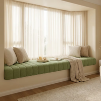 Coussin de rebord de fenêtre incurvé matelassé sur mesure, plusieurs tailles, en mousse élastique, imperméable, lavable et amovible pour baie vitrée domestique