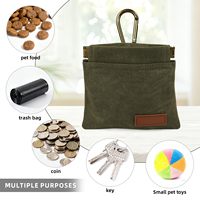 Porte-monnaie multifonction en toile pour hommes et femmes, mini pochette de cou, porte-clés, sac pour sacs à déjections canines, pochette d'entraînement pour animaux de compagnie