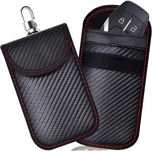 Car Guard Black 2 Pack Quality <b>Carbon</b> <b>Fiber</b> Car Key RFID Signal Blocking Pouch Faraday Bag Signal RFID Blocker - Product Image 3