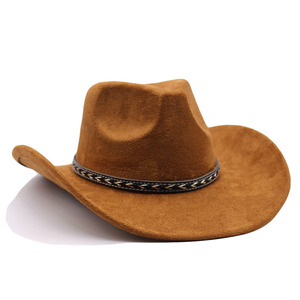 Sombrero Vaquero Unisex Personalizado con Logotipo, Sombrero Fedora de Ala Ancha de Tela de Gamuza para Protección Solar, para Uso Diario - Product Image 2