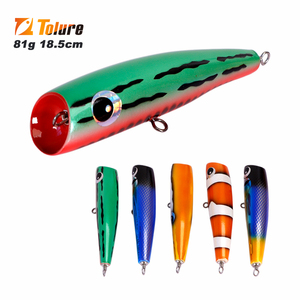 Leurre de pêche flottant en bois de 81g avec hameçons robustes pour la pêche en haute mer de GT et de thon en eau salée, action de lancer en surface - Product Image 5