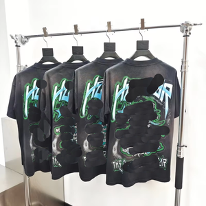 เสื้อยืดสตรีทแวร์ Y2K คุณภาพสูงสำหรับผู้ชาย เสื้อยืดพิมพ์ลายดาวสุดเท่ สไตล์วินเทจ ผลิตจากผ้าฝ้าย 100% แบบสั่งทำพิเศษ - Product Image 4