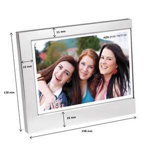 Cadre photo métallique brillant en différentes tailles pour la décoration intérieure, fabriqué en fer, alliage de bois, plastique, modèle CM15X10 - Product Image 2