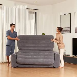 Ghế <span class=keywords><strong>sofa</strong></span> gấp ba người thiết kế hiện đại, bọc nhung, có thể bơm hơi, dùng làm giường nghỉ trưa, có tựa chân, kết hợp nhiều chức năng - Product Image 2