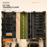 KANDO Pack d'équipement d'entraînement de fitness en caoutchouc durable à 8 stations, poids réglable, antidérapant, pour usage corporel complet, commercial