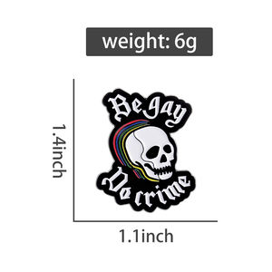 Esqueleto calavera esmalte pines ser <span class=keywords><strong>Gay</strong></span> hacer crimen broche Punk gótico insignia joyería accesorios regalo para amigos - Product Image 6
