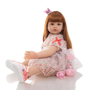 Mazon-Muñeca <span class=keywords><strong>reborn</strong></span> <span class=keywords><strong>de</strong></span> <span class=keywords><strong>silicona</strong></span> con pelo largo para niñas, muñeco <span class=keywords><strong>de</strong></span> 60cm, gran oferta - Product Image 2