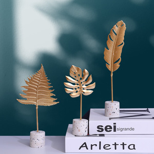 Decorazione di Lusso per Interni, Foglie a Forma di Guscio di Tartaruga in Metallo, Ornamento per <span class=keywords><strong>Casa</strong></span> e Spiaggia - Product Image 2