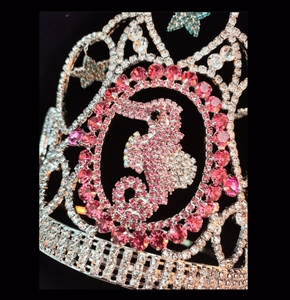 Mùa Hè Đại Dương Cá Ngựa Vẻ Đẹp Rhinestone Vương Miện Seastar Pageant Vương Miện Cho Trẻ Em - Product Image 2