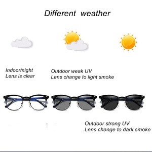 Classic square Anti <b>Blue</b> Lens Optical Frame Photochromic <b>Sunglasses</b> - Product Image 3