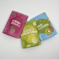 Sachets de fruits lyophilisés imprimés sur mesure, saveurs variées, impression numérique, refermables, réutilisables, avec fermeture éclair, faible coût