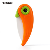 Couteau en céramique pour les chefs et l'industrie alimentaire avec manche en PP et design d'oiseau perroquet pliant pour fruits et cadeaux