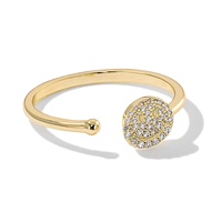 Peishang personalizado Open gap blanco ZIRCON PAV cristales cara feliz moda ajustable dedo 925 anillo de plata para mujer J