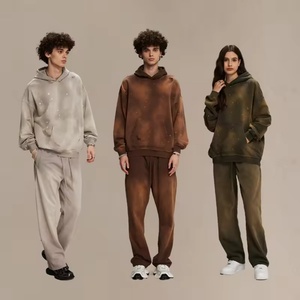Nouveaux sweats à capuche personnalisés de haute qualité 2025, 100% coton, effet vieilli, streetwear, pour hommes, vierges, poids lourd 450 g/m², lavage à l'acide - Product Image 2