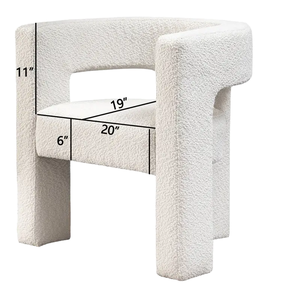 Modern Boucle Lounge <b>Chair</b> <b>Fabric</b> Upholstered Solid Back Leisure Seat Living Room Furniture Contemporary Design Style - Product Image 3