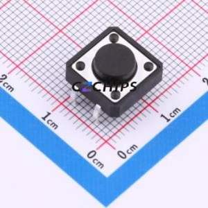 TS015-CBW1EH5.0 Tactile Switch Through hole-4P,12x12mm Switch Single Pole Single Throw Round Button 1.8N Through Hole - Product Image 1