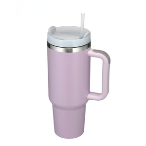 Nouvelle tendance 40oz double paroi en acier inoxydable isolé tasse à <span class=keywords><strong>café</strong></span> poignée paille classique conception sous vide - Product Image 2