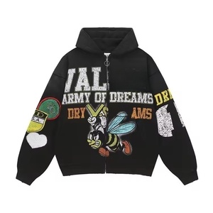 <span class=keywords><strong>Sudadera</strong></span> con capucha y cremallera a <span class=keywords><strong>rayas</strong></span> estilo universitario para <span class=keywords><strong>hombre</strong></span>, de gran tamaño, de algodón 100% de alto gramaje, con estampado retro, estilo urbano informal - Product Image 5