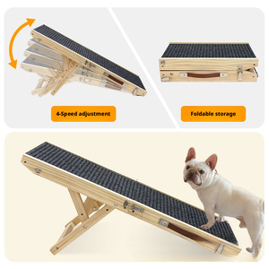 Stevige houten hondenhelling, inklapbaar, geschikt voor bed en buitengebruik - Product Image 4