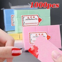 1000 pcs/Lot de lingettes dissolvant de vernis à ongles tampons de coton 4 couleurs lingettes non pelucheuses en fibre de coton lingettes nettoyantes pour ongles outil de manucure