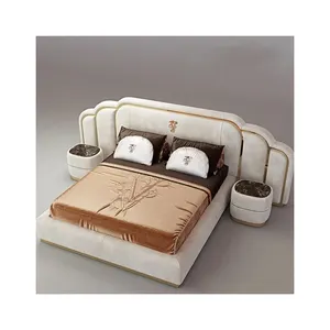침대 옷장이있는 북유럽 현대 가정용 가구 세트 화장대 럭셔리 킹 사이즈 침실 세트