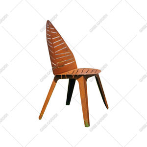 Chaises de siège de jardin en acier Corten Funky Outdoor pour café - Product Image 2
