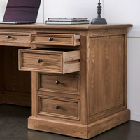 Table d'ordinateur en bois massif de style rétro américain RH, bureau en chêne blanc, table de bureau, mobilier de bureau à domicile