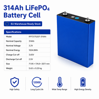 Cellule de batterie LiFePO4 3.2V 314Ah en stock UE, 12000 cycles, cellule prismatique pour stockage d'énergie solaire ESS