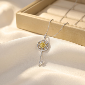 Collier Pendentif de Haute Qualité en Or Blanc Massif 18K avec Diamants Jaunes Naturels, Design Clé, Fait Main, Vente en Gros pour l'Exportation - Product Image 6