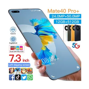 MATE 40 PRO + ponsel pintar Android 512, penjualan laris MATE 40 PRO + asli 12gb + 10.0 gb 24MP + 50MP pembuka kunci wajah tampilan penuh