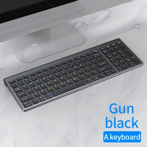 Teclado y ratón inalámbricos para oficina, ergonómico, recargable, ultrafino, modo Dual, 2,4 Ghz, venta directa de fábrica