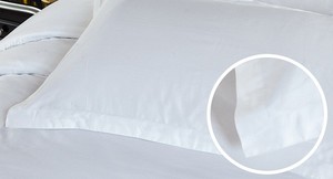 Juego de cama de hotel de lujo de gama alta, juego de sábanas de edredón de algodón a rayas blancas, ropa de cama duradera resistente a las arrugas - Product Image 4
