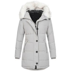 2025 hiver femmes pour <span class=keywords><strong>Amazon</strong></span> à capuche Polyester veste lapin vison à manches longues mi-longueur Parka respirant fermeture éclair manteau - Product Image 5