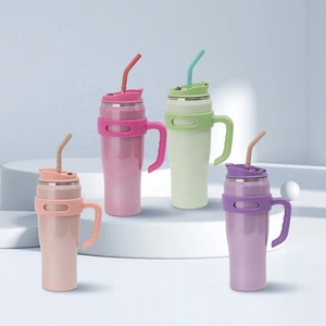 40oz H5.0 Gobelets isolés sous vide en acier inoxydable à double paroi avec couvercle en paille et poignée <span class=keywords><strong>amovible</strong></span> - Product Image 1