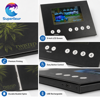 Brochure vidéo à induction magnétique Premium A5 avec écran LCD IPS HD de 5,0 pouces, résolution 800x480, impression CMYK, MP4/AVI