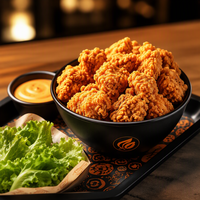 Morceaux de poulet frit surgelés de qualité supérieure, certifiés Halal, croustillants et panés, pour la vente en gros et la restauration rapide