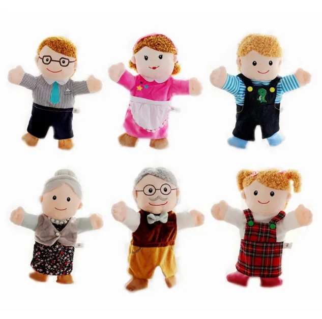 新デザインファミリー手人形ぬいぐるみカスタマイズデザインぬいぐるみYangzhou工場
