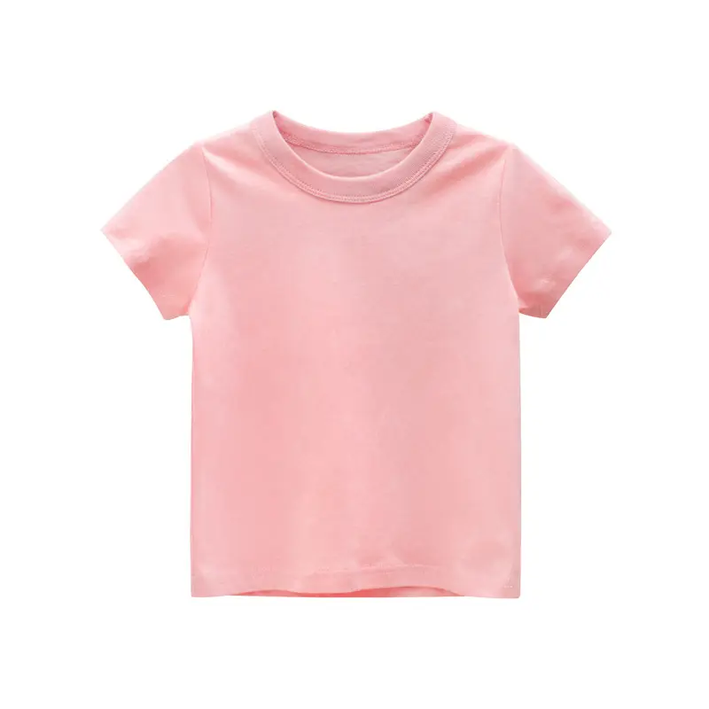 Huan Yi Boutique 100% Cotton Unisex Boy Infant T Shirt For Kids Girl Blank Casual White Shirt Child