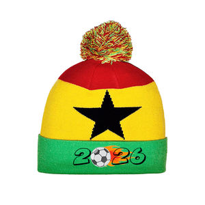 Équipe de football personnalisée Jacquard <span class=keywords><strong>Maurice</strong></span> Drapeau Supporter Chapeaux Événement sportif mondial Bonnets Rugby Football Club Cup Fan Bonnet tricoté - Product Image 5