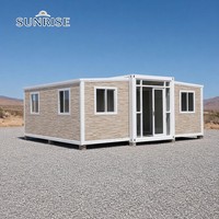 Maison préfabriquée modulaire SUNRISE, conteneur pliable carré, extensible, en panneaux sandwich, moderne, pour jardin