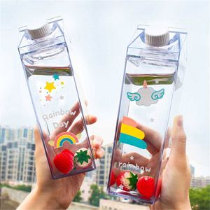 Nouvelle bouteille carrée française en plastique de 16 oz, anti-fuite et compatible lave-vaisselle, idéale pour l'emballage de boissons froides (café, smoothies, lait) lors de fêtes. - Product Image 2
