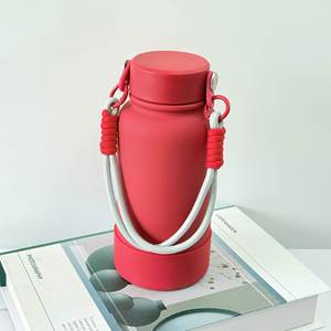 Bouteille d'eau isotherme portable d'extérieur 1000 ml en acier inoxydable avec paille, isolation thermique 12-24 heures, écologique, pour le sport, bleue - Product Image 2