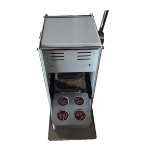 Customized manual push compatible coffee capsules 4 cavity sealing machine